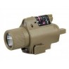 Linterna LED estilo M6 Tan para pistola con láser rojo