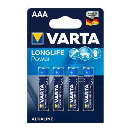 Pila alcalina Varta Longlife Power AAA LR03 1,5V (pack 4)