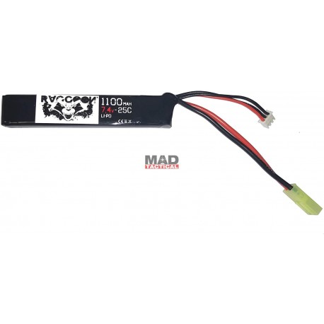 Batería Li-Po Raccoon Pro 11.1V 1100 mAh 25C tubo